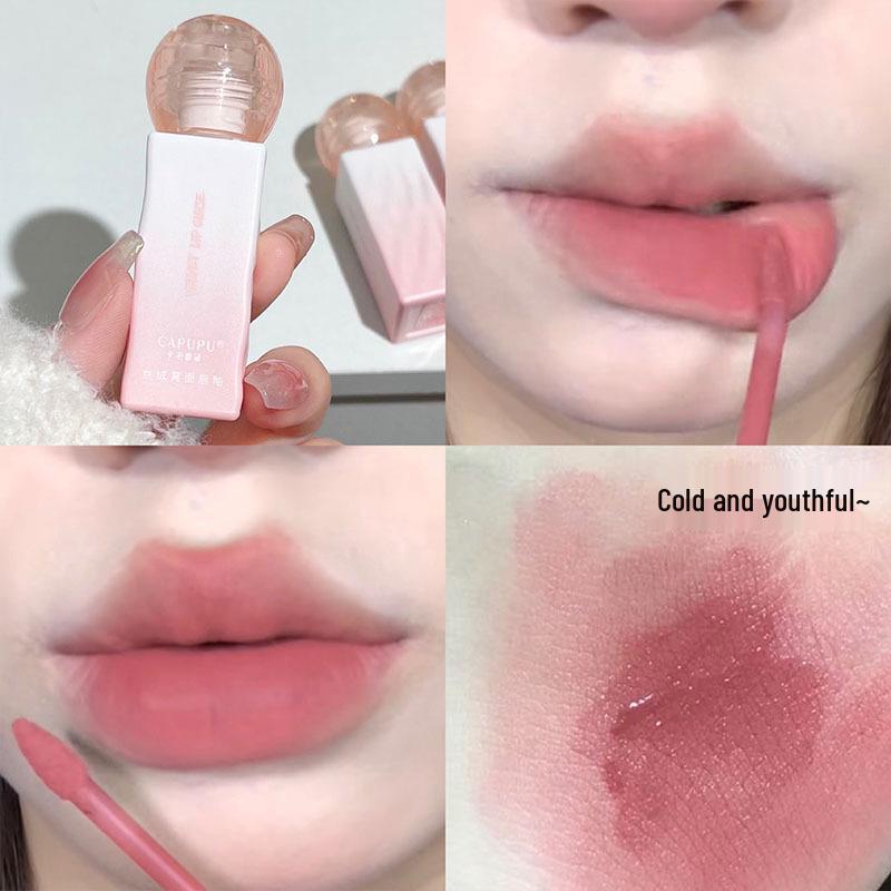 CAPUPU Velvet Matte Nude Lip Glaze - Long-Lasting Lip Mud for Yellow Skin.