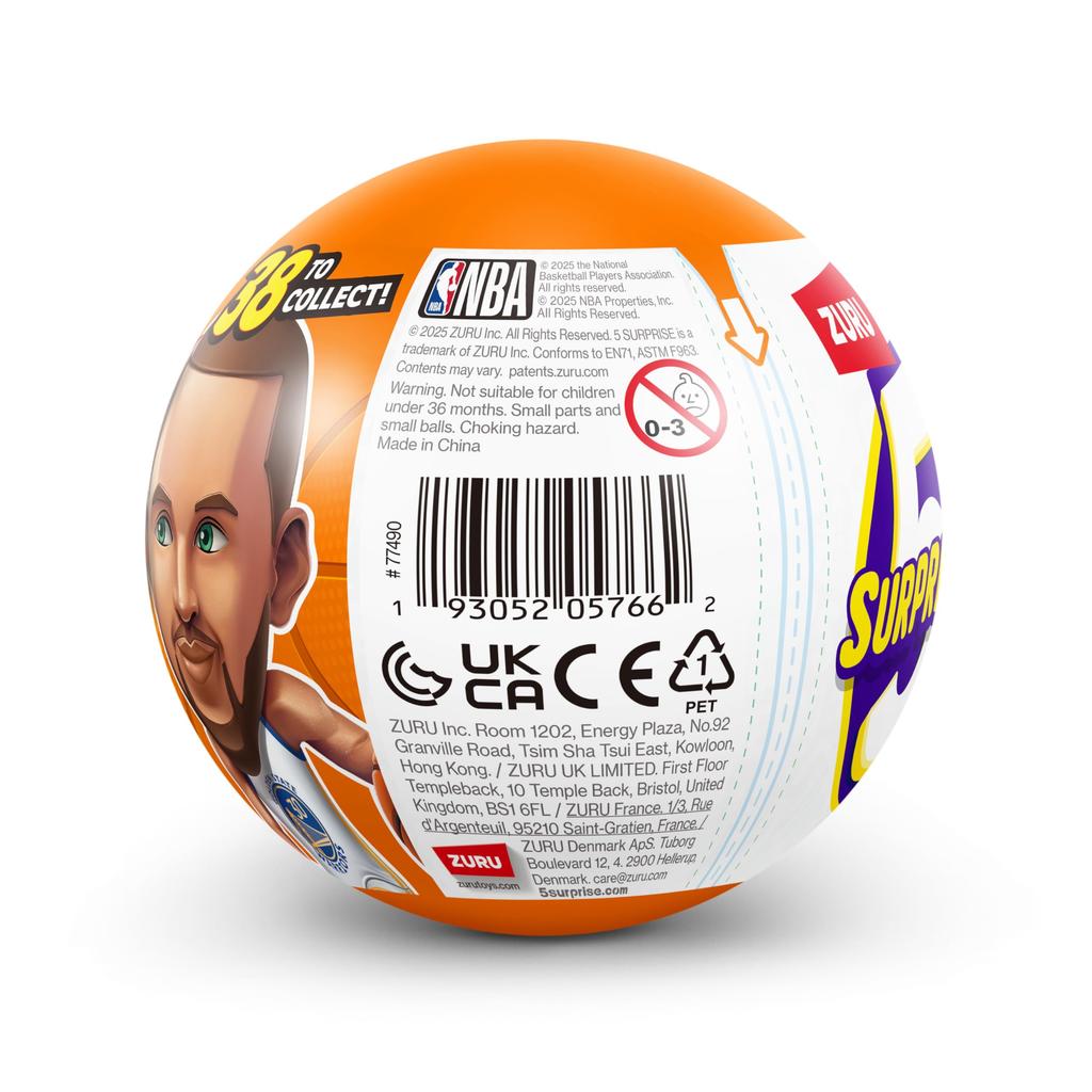 ZURU 5 Surprise NBA Ballers Series 1 Collectible Mystery Capsule Toy for Girls, Realistic Miniature Baby Playset Accessories