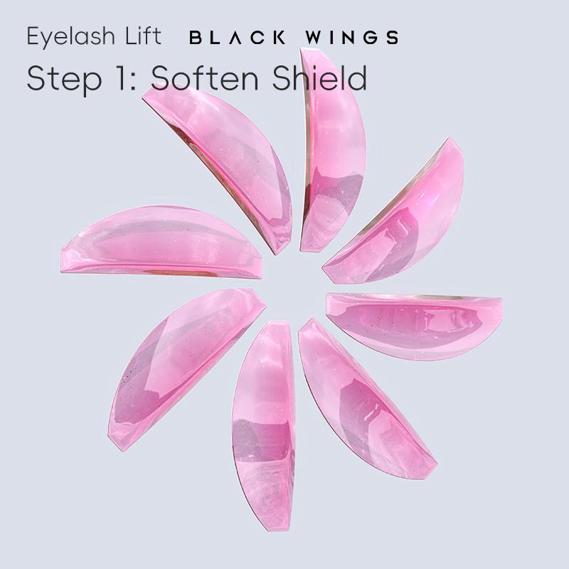 BLACKWINGS 1 Pair Eyelash Perm Silicone Pads, Curling Pads for Lash Lift, with Size Guide Chart, Hypoallergenic Reusable Accessories
