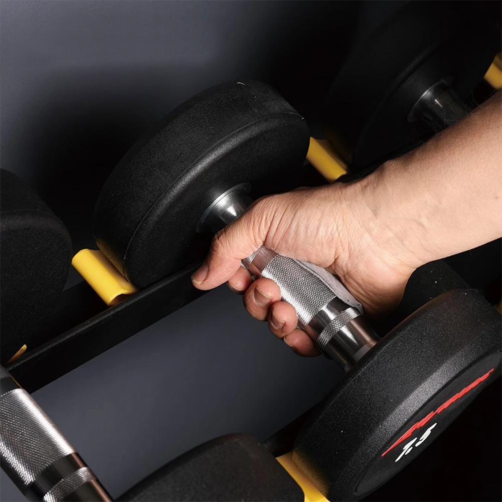 1 Pair Four-Finger Fitness Cowhide Gloves Anti-Slip Wear-Resistant Weightlifting Pull-Up Drag Sport Ware Fitness Accessories