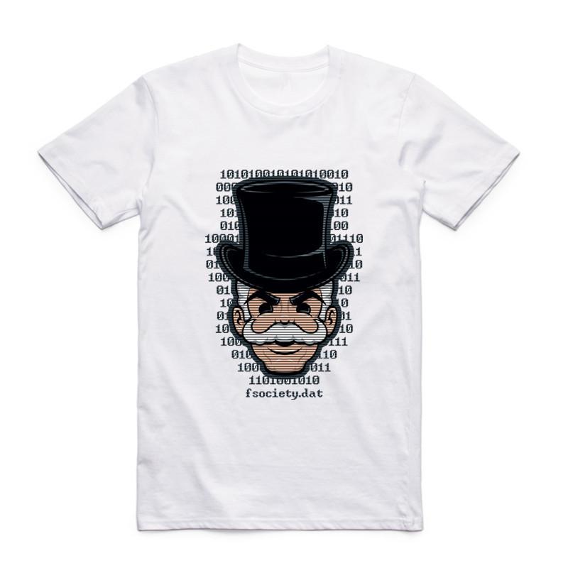 2017 Men Print Genius Mr Robot Fsociety T-shirt O-Neck Short Sleeve Summer Hacker Evil Genius Series Tee Hip Hop Funny T Shirt