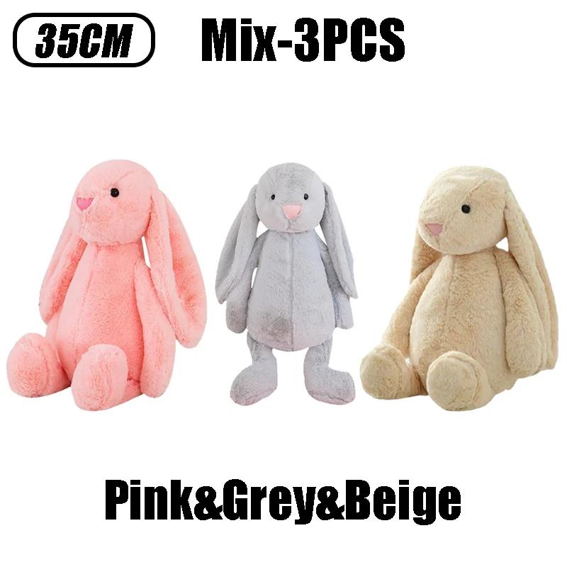 35cm Stuffed Long Ear Rabbit Soft Plush Toy Cute Bunny Cartoon Animal Sleeping Doll Kids Baby Soothing Doll Birthday Easter Gift