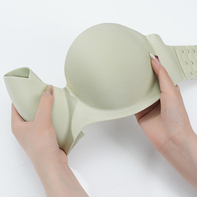 Trägerloser, unsichtbarer BH für Damen, austauschbar, durchsichtige Schnalle, Braletter, Push-Up, halbe Tasse, Tank-Top, sexy Unterwäsche