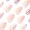 Wearable Gentle Nude Pink Glitter Nail Tips - Finished Nail Art Patches/Fake Nails