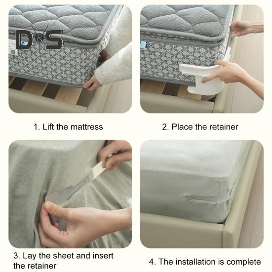 Suport de cearșaf de pat cu bandă de blocare 4 bucăți de cearșaf de pat cu bandă de blocare, pentru utilizare grea, ține cearșafurile strânse, colț, cearșaf de pat, curea, clemă de fixare, se potrivește tuturor dimensiunilor de saltele