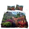 Magic Full House Three-Piece 3D Digital Printing Quilt Cover Pillowcase