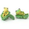 INOOMP Groda Figurer (2 st) Dekorativa grodfigurer Minigrodor Bordsdekor Trädgårdsdisplay Söta Natur