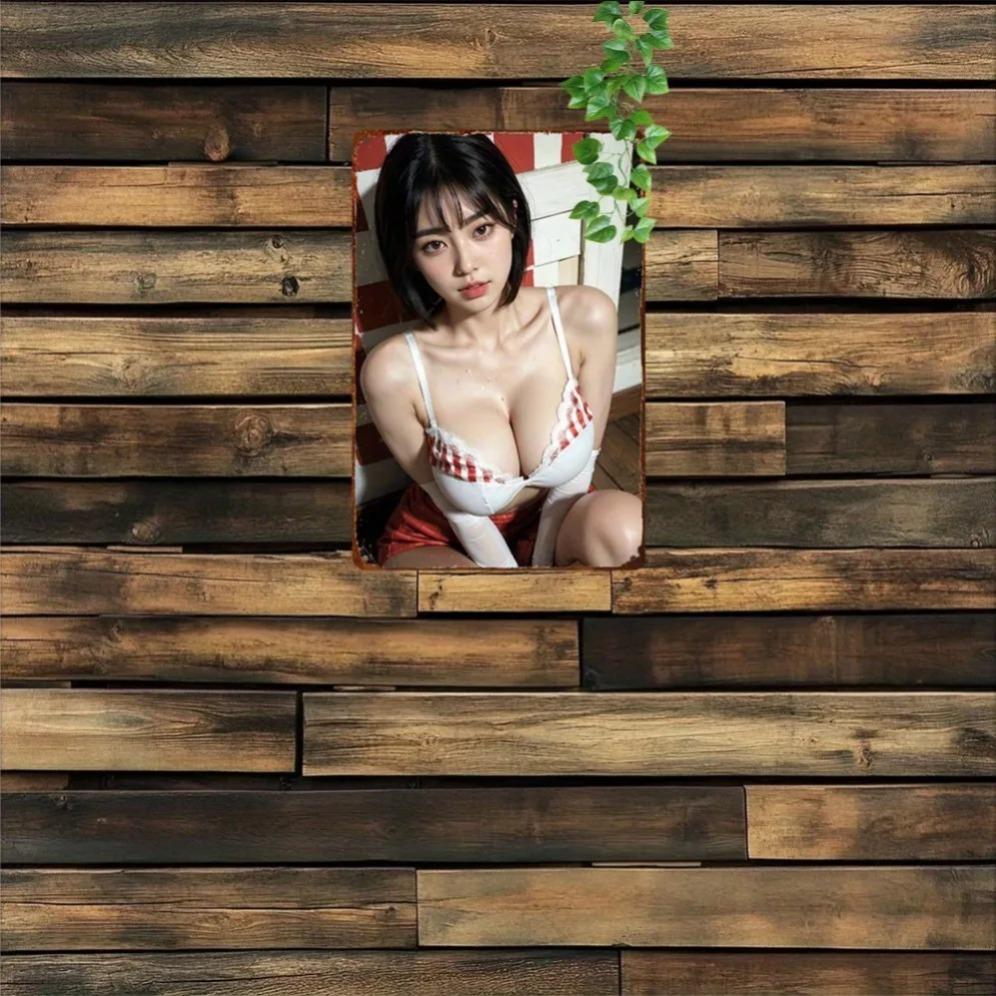 Artă de Perete Anime Semn Metalic Retro Decor Acasă Aluminiu Cadou Fată Anime