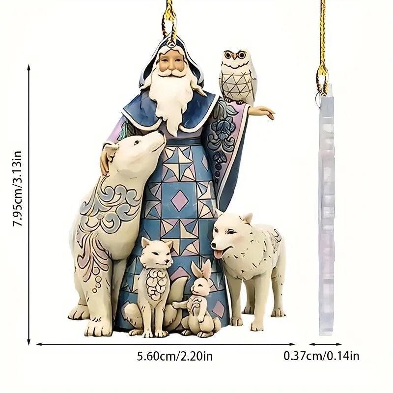 

Old Acrylic Adorable Man With Animal Keychain And Car Hanging Ornament For Decor