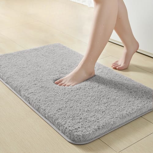 FEELSO Bath Mat, Non-Slip, Absorbent, Extra Thick, 40 X 60 Cm, Quick-Drying, Washable, Instant Absorbent Floor Mat for Bathroom, Dressing Room, Bathro