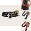 Modern Wide Faux Leather Waist Strap With Alloy Buckle For Casual Clothing