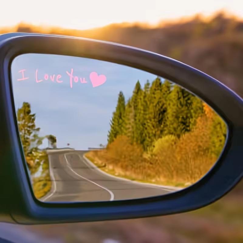 Valentinstag Geständnis Essential – „Ich liebe dich“ Auto Rückspiegel Aufkleber, PET-Material, Exklusives Romantisches Auto Aufkleber