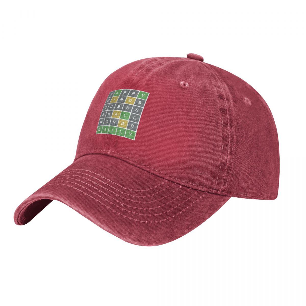 Happy Minds Guess Small Words Daily Wordle Game Baseball Cap Funny hats Luxury Cap Beach Bag Sunhat Womens Beach Visor Unisexs