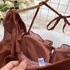 Pullovers Tops Women Strappy Crop Long Sleeves Backless Short Shirt Slim Pullover Tops