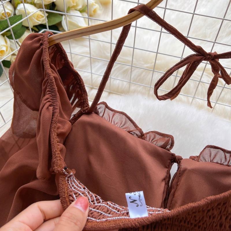 Pullovers Tops Women Strappy Crop Long Sleeves Backless Short Shirt Slim Pullover Tops