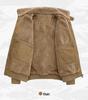 Herren-Arbeitsjacke aus Lammwolle - Dicke, Warme Baumwolljacke mit Samtfutter, Reverskragen, Herbst/Winter Freizeit-Oberbekleidung.