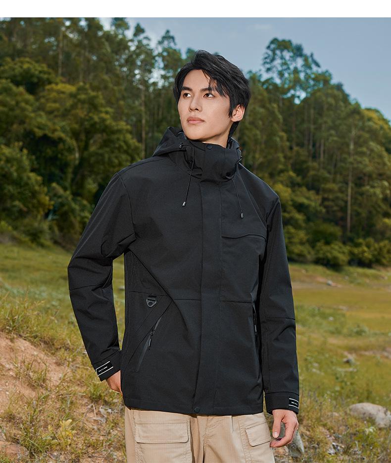 Unisex 3-in-1 Windproof Waterproof Mountaineering Jacket with Fleece Liner for Autumn and Winter