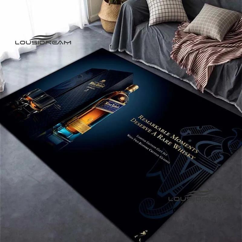 Johnnie Walker Whisky Carpet and Rug Modern Bar Living Room Bedroom Large Area Soft Carpet Study Porch Bedside Non-slip Mat