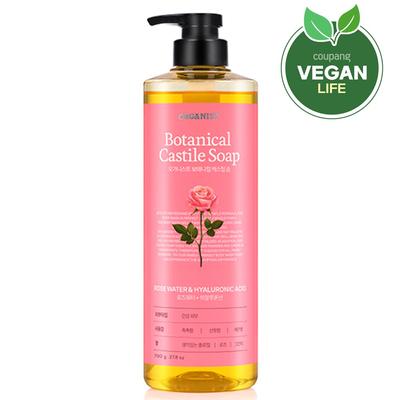 Organist Botanical Castile Soap Body Wash Rose Scent, 790g, 1 Unit
