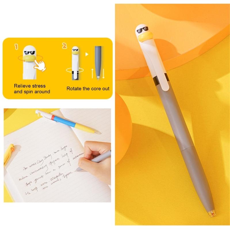 Cartoon Duck Gel Pen 0.5mm Tip Twist Action Gel Pen Quick Drying Journaling Pen Smooth Writing Experience for Writing