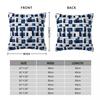 White Blue Rectangles Checkered Square Pillowcase Polyester Linen Velvet Creative Zip Decor Pillow Case Home Cushion Cover 45X45