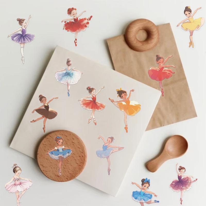 50Pcs Exquisite Girl Clothing Materials Phone Cases Laptop Ballet Girl Series Stickers Children'S Toy Pet Waterproof Decals
