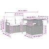 Garden Sofa Set with Storage 5 pcs Black Poly Rattan