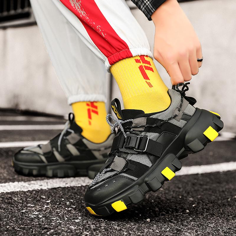 Pantofi de modă cu talpă groasă pentru cele patru sezoane Pantofi de prezentare Săptămâna modei pentru bărbați Personalitate populară student pantofi de skateboard