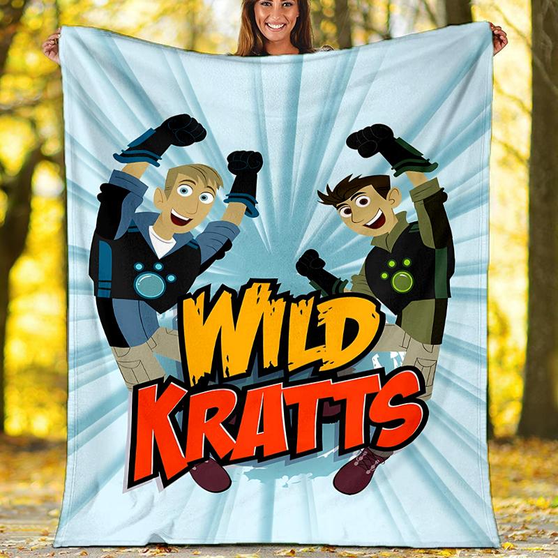 Wild Kratts printed throw blanket—soft,warm;versatile blanket for all seasons—perfect as &air-conditioning throw,nap blanket
