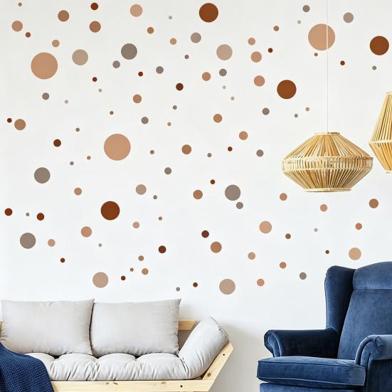 3 Pcs Bohemian Painted Dots Wall Stickers, Artistic Kids Room Decor with Self-Adhesive Removable PVC, Waterproof Peel and Stick Art