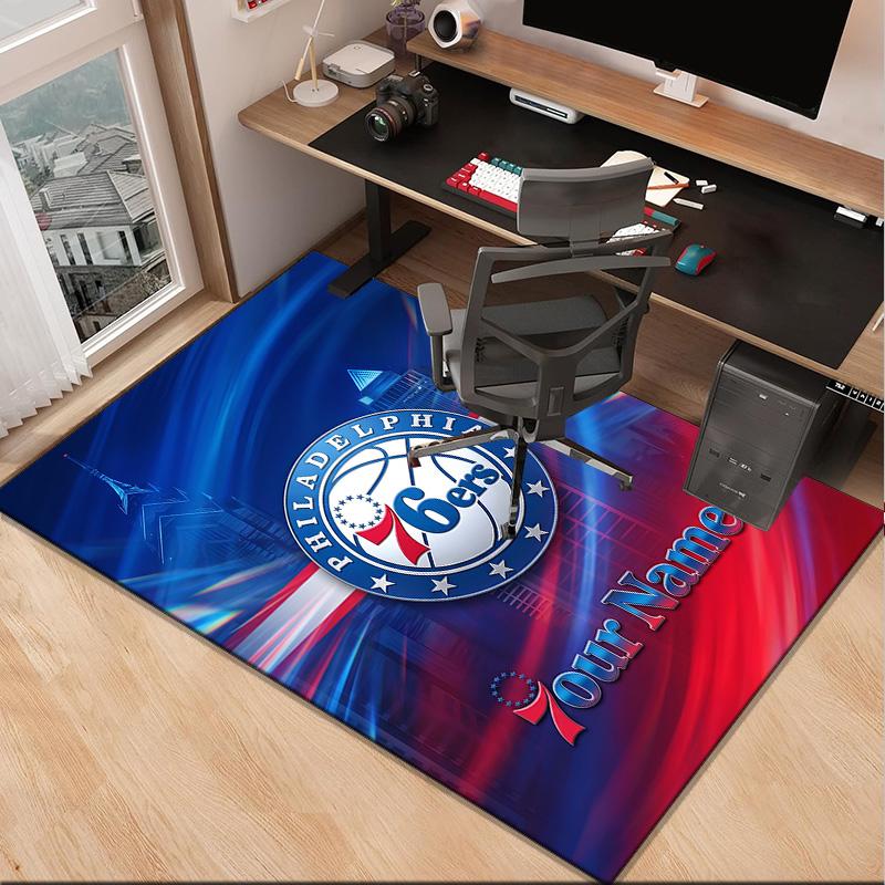 Custom Name76ers Basketball Team Carpet, Indoor Rug, Chair Rug, Living Rooms, Doormat Made From Polyester Home Decor Birthday Christmas Gifts