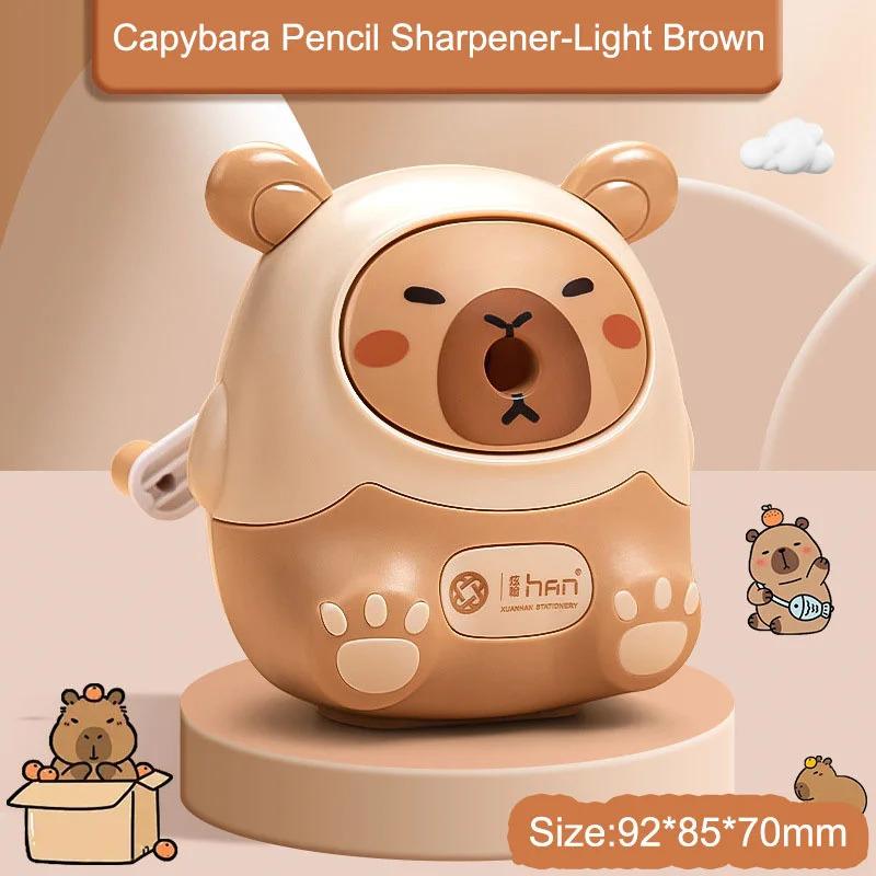 Hand Cranked Cartoon Capybara Pencil Sharpener Automatic Lead Feeding Anti Sticking Mechanical Tool Ideal for Students