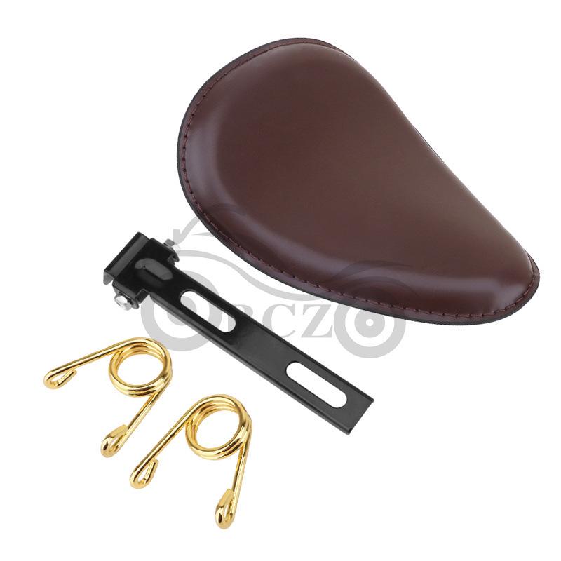 Universal Retro Gold Clip Spring Seat Cushion for Harley and Cruiser Bikes