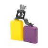 New Double Samba Whistle Agogo Bell, High & Low Pitch Latin Percussion Cowbell With Striker, Yellow Purple Blue Metal Knocker