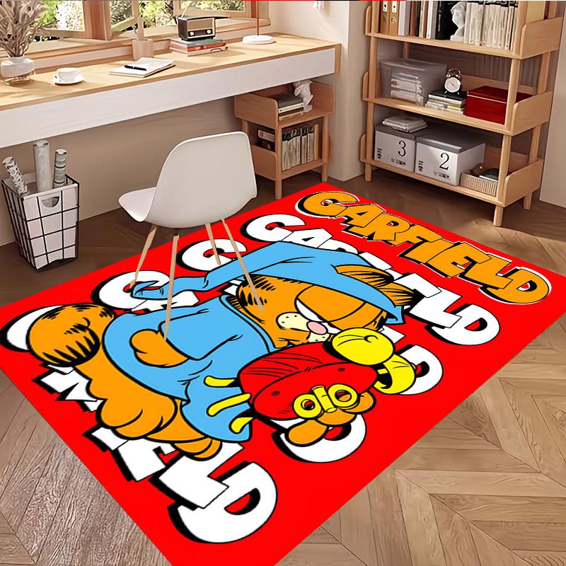 Garfield Print Rug, Washable Floor Carpet, For Entryway Dorm Laundry Room Office Study, Home Decor Birthday Christmas Gift