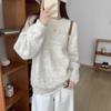 Autumn Winter Women Sweater Soft Round Neck Loose Knit Pullover Long Sleeve Casual Solid Color Thick Top