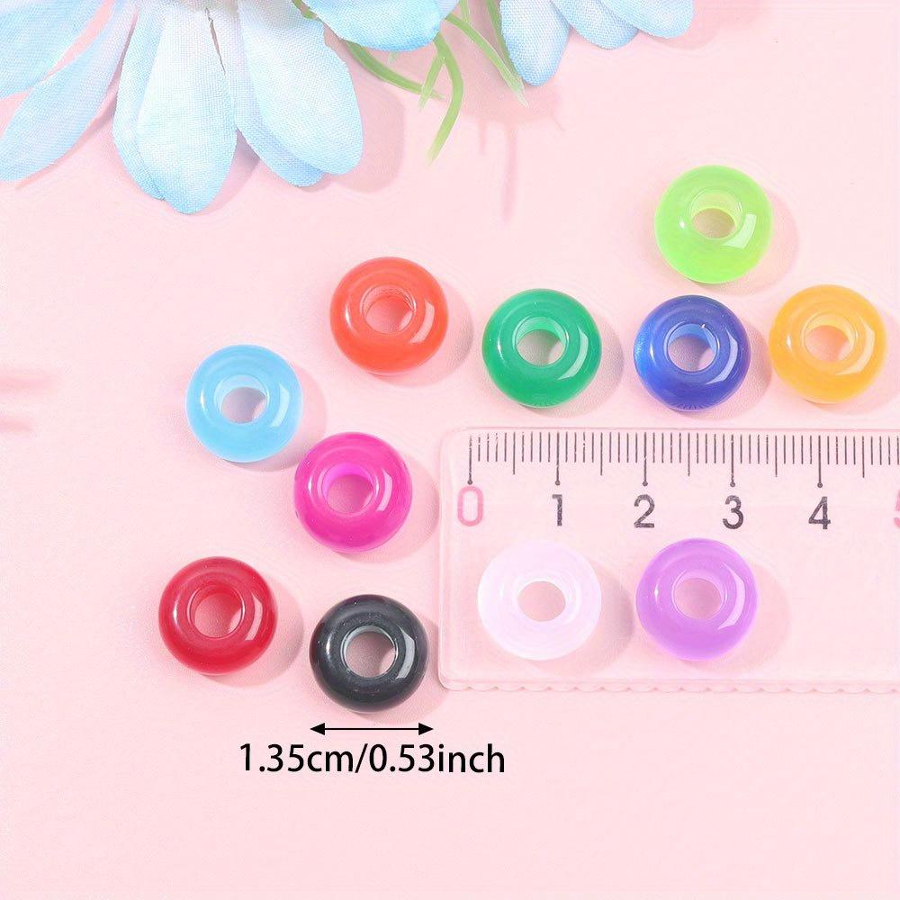 8/16/32pcs resin material circular European style large hole bead jewelry making decorative bead bracelet large hole spacer bead