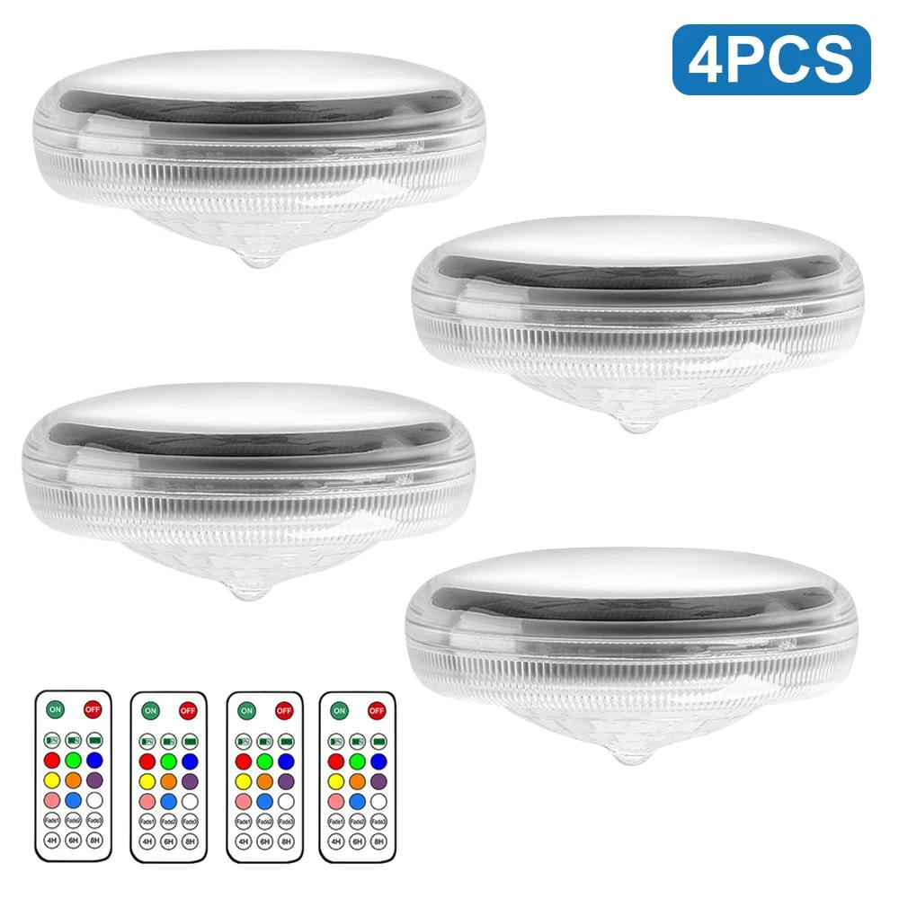 Solar Swimming Pool Lights RGB Color Float Pool Lights Waterproof with Remote IP65 Pool Decor Lighting for Inground Outdoor