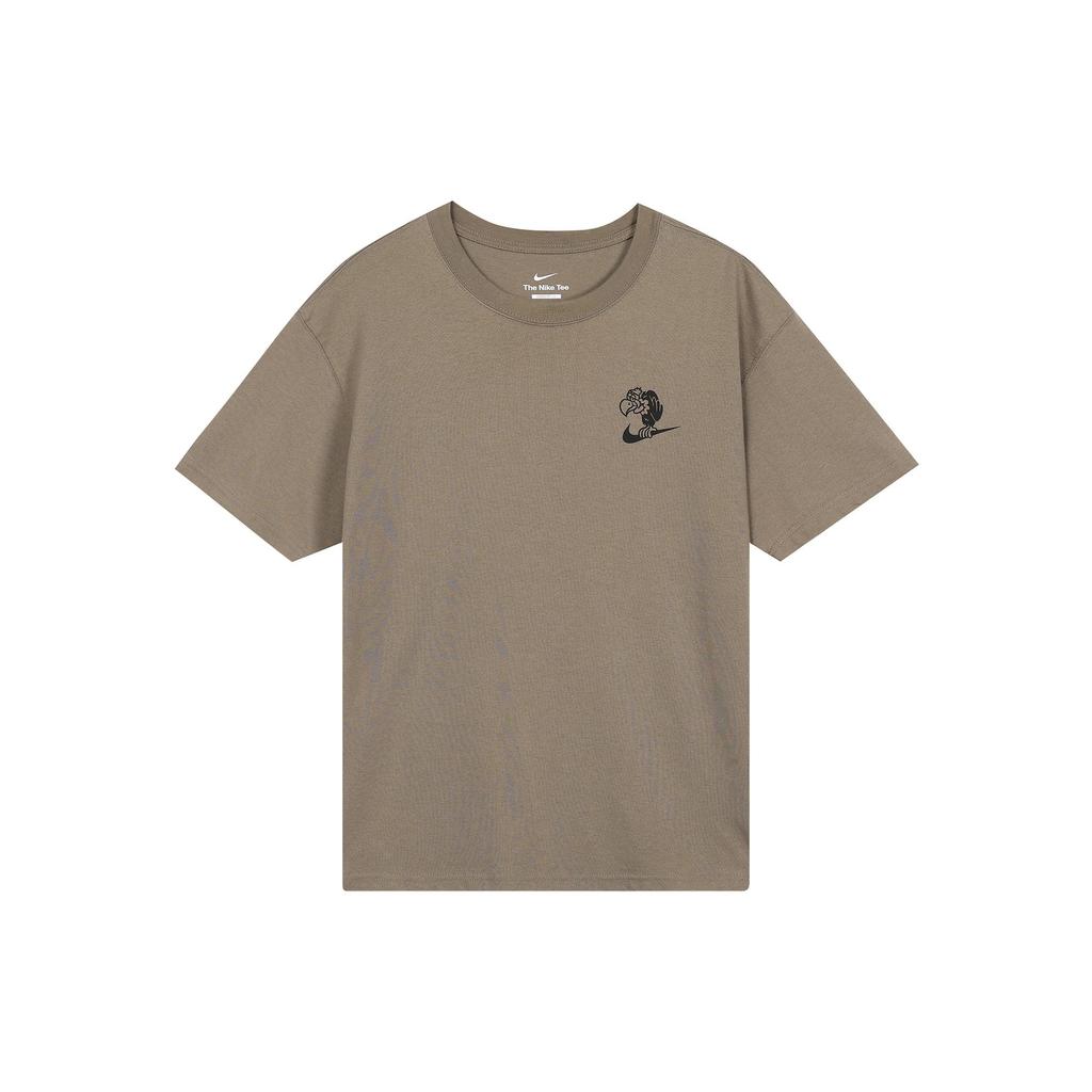 Nike T Shirts Men's Olive Gray Crew Neck Moderate Straight Fit DR8915-040