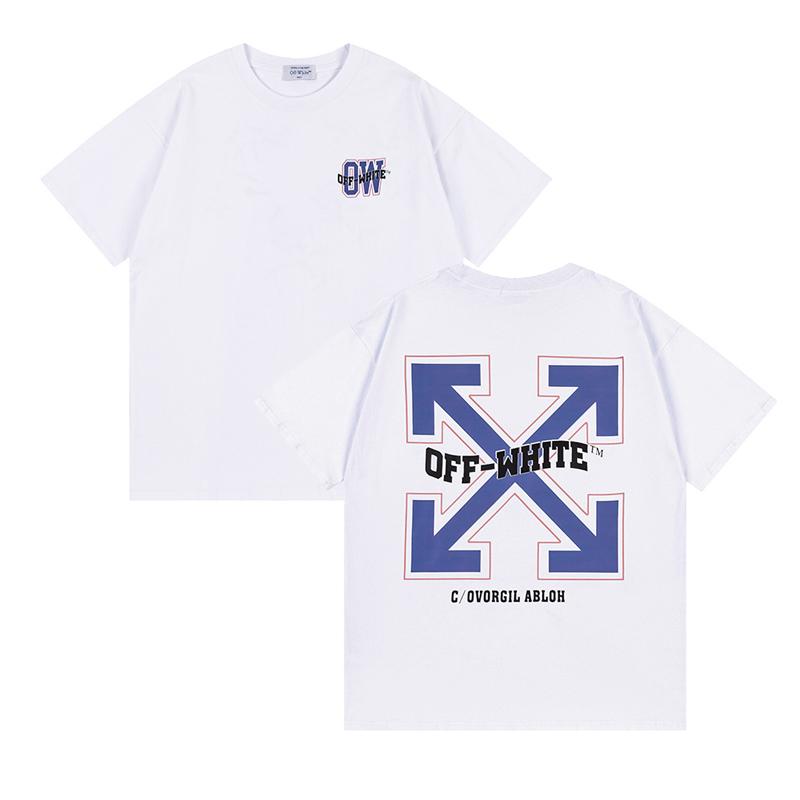9062 Off-White 2025 Spring/Summer New Letter Printed Pattern Round Neck Hooded Short Sleeved T-shirt for Men and Women