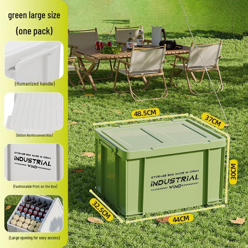 Large Capacity Outdoor Camping Storage Box with Lid - Thick Plastic Car Trunk Organizer