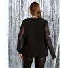 2026 New Women's Spring and Autumn Fashion Elegant Rhinestone Mesh Patchwork Long Sleeve Top