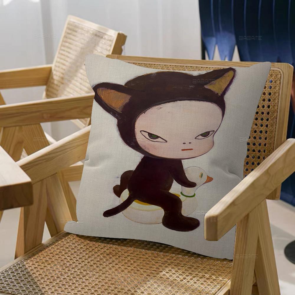 Yoshi Tomo Nara Pillow Cover Sofa Cushion Cover Home Room Decoration Children Gift