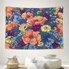 Böhmische Blumen-Wandteppich Natur Botanische Blume Raumdekor Ästhetische Schlafzimmer-Wandkunst Vintage Heimtextil Makramee