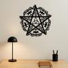 Wrought Iron Pentagram Triple Moon Wall Art, Gothic Metal Decor for Home Living Room Bedroom, Witch Star Sculpture, Halloween Christmas Gift for Women
