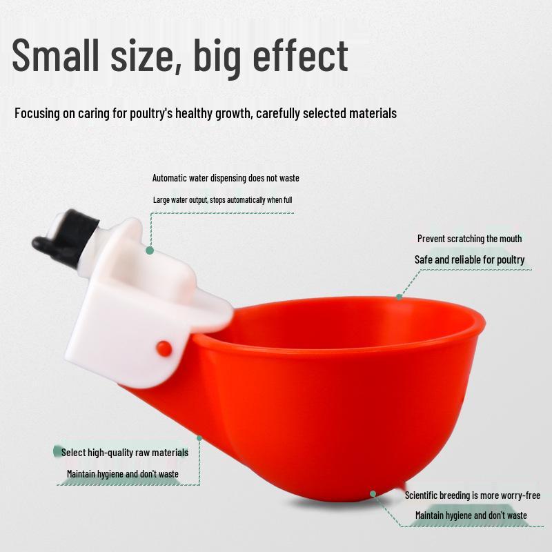 Automatic Poultry Drinker for Chickens, Ducks, Geese, Quails, Partridges, and Pigeons - Plastic Water Bowl Device