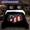 Set Biancheria da Letto Atletico Madrid 3 Pezzi Morbido Set Copripiumino con Federe Stampato Set Decorazione Camera da Letto per la Casa