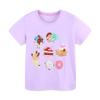 European & American Style Girls' Short-Sleeve Cotton T-shirt: Summer Print Round Neck Top