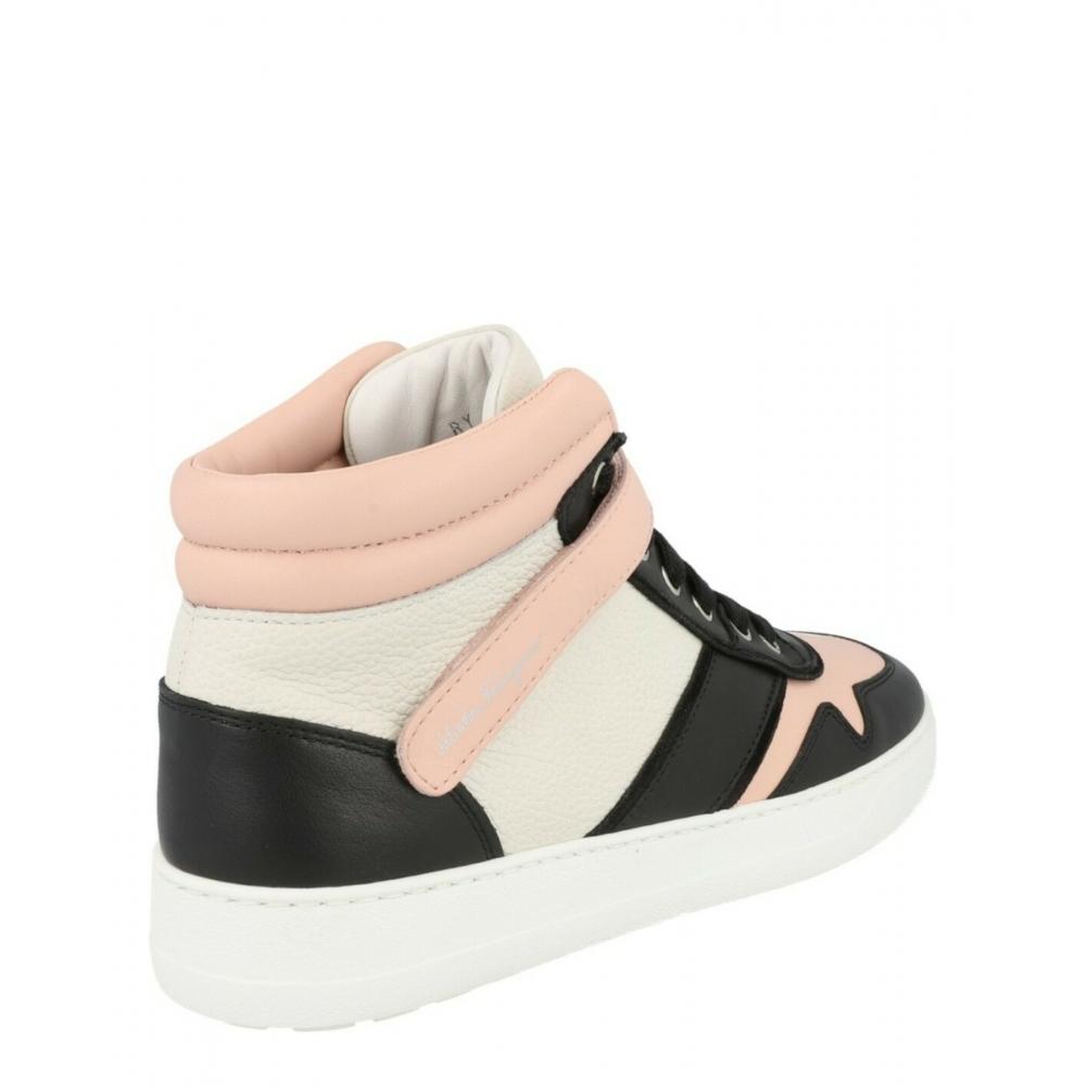Salvatore Ferragamo Noe High Top Sneakers Black