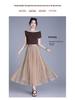 Purple Sequined A-Line Half-Skirt: Fashionable, Slimming, Versatile, with a Large Hem for a Loose Fit.